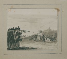 790.  ESCUELA ESPAÑOLA, SIGLO XIXEl fusilmiento del 2 de Mayo con el Palacio Real al fondo