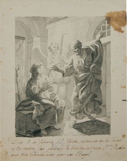 806.  ESCUELA ESPAÑOLA, FF. SIGLO XVIIISanta Águeda (anverso) y Presentación del Niño en el Templo