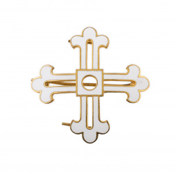 787.  Placa de infanzón de Illescas en plata dorada y esmalte blanco con caja de Cejalvo