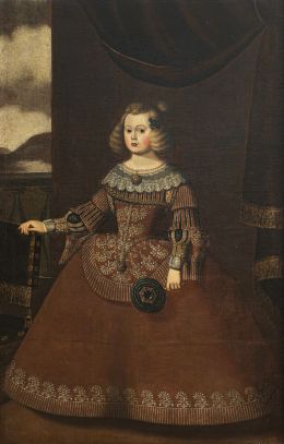 754.  ESCUELA ESPAÑOLA, SIGLO XVIIRetrato de niña con abanico1638-1641