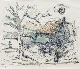 977.  JOSÉ PALMEIRO (Madrid, 1903 - Bergerac, Francia, 1984) Paisaje de la Bretaña, 1947