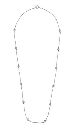 142.  Gargantilla de chatones de brillantes en cadena de platino