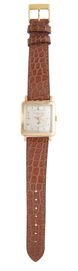 338.  Reloj de caballero VACHERON CONSTANTIN, modelo Wide Square años 50 en oro rosa