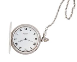 334.  Reloj saboneta de bolsillo extraplano CHOPARD Geneve. 3014. 141384 con leontina larga