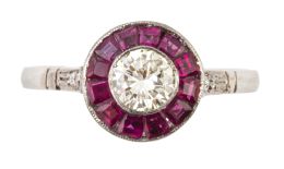 298.  Sortija ojo de perdiz con brillante central de 0,40 ct apro