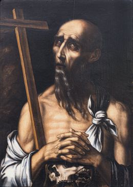 747.  LUIS DE MORALES (Badajoz, c. 1515-1586) Y TALLERSan Jerónimoc. 1570