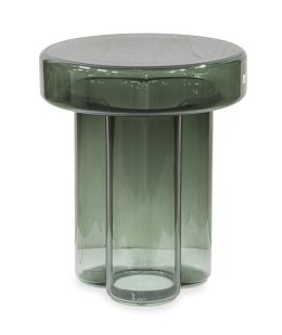 1030.  Yiannis Ghikas.Mesa Soda de miniforms, de vidrio soplado de una pieza, en azul.Murano, S. XXI.