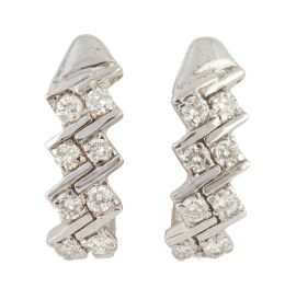198.  Pendientes con diseño de bandas de parejas de brillantes en