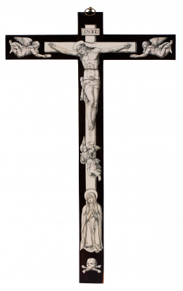 1085.  Cruz conventual de madera y taracea, S. XIX.