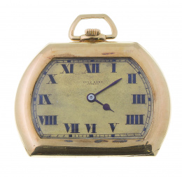 803.  Reloj Lepine colgante LUIS SANZ Art-Decó en oro de 18K. Extraplano