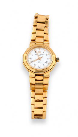 751.  Reloj BAUME MERCIER riviera con pulsera en oro de 18K.832121. 1708680.