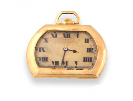 726.  Reloj Lepine colgante LUIS SANZ Art-Decó en oro de 18K. Extraplano.