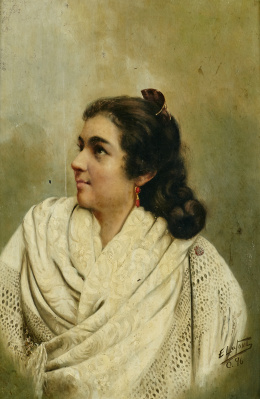 703.  ESCUELA ANDALUZA, SIGLO XIXRetrato de gitana