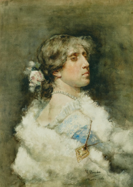843.  VICENTE POVEDA Y JUAN (Petrer, Alicante, 1857-1935)Dama ele