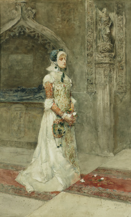 848.  VICENTE POVEDA Y JUAN (Petrer, Alicante, 1857-1935)Dama en 