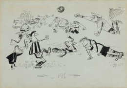 249.  ANTONIO MINGOTE (Sitges, 1919 - Madrid, 2012)“Partido de fútbol”.