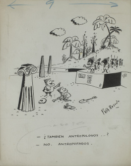 841.  Conjunto de tres dibujos de Antonio Mingote, José Zamora y Fernando Puig Rosado para la Revista Don José..