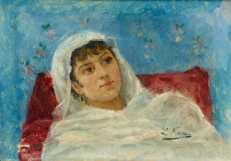 702.  LEOPOLDO ROCA (1848-1954)Retrato de dama