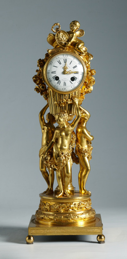 942.  Charles OudinReloj de sobremesa, Napoleón III de bronce dorado.Medalla de plata 1855