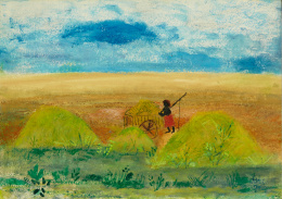 887.  MARÍA ANTONIA DANS (Oza de los Ríos, La Coruña, 1924 - Madrid, 1988)Trabajando en el campo, 1975.