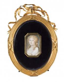 256.  ESCUELA INGLESA, h. 1800Retrato de dama.