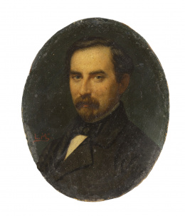 295.  LUIS DE MADRAZO (1825-1897)Retratos del General Don José Gómez de Arteche y Moro de Elexabeitia y de Doña María Luisa Lario y Auroce de Gómez de Arteche.