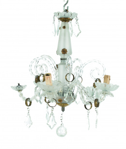 757.  Lámpara de techo de cristal, S. XX