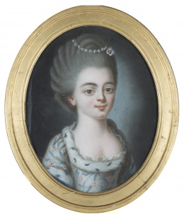 203.  ESCUELA FRANCESA H. 1800Par de retratos de damas.