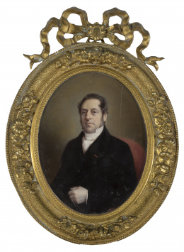 235.  EDME ROUSSEAU (1815-1868)Retrato de dama y caballero.