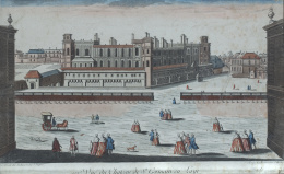 211.  ESCUELA FRANCESA S. XIXVista óptica: Vue du chateau de St. Germain en Laye.