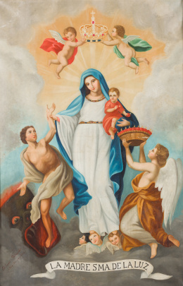 891.  DOLORES PICHARDO (Escuela mexicana, siglo XX)Virgen de la Luz..