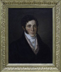 923.  CARLOS BLANCO “El Sereno” (1780-?, 1846)Retrato de caballero con levita rosa