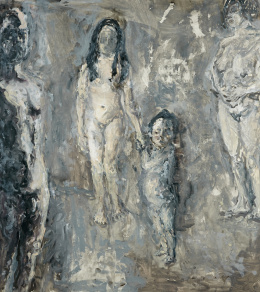 891.  XAVIER FRANQUESA (Barcelona, 1947)“Familia sobre gris I”, 1994.