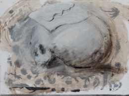 771.  MIQUEL BARCELÓ (Felanitx, Mallorca, 1957)Feuille sur un crâne, 2007.