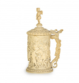 514.  Tankard en marfil talladoAlemania, S. XIX.