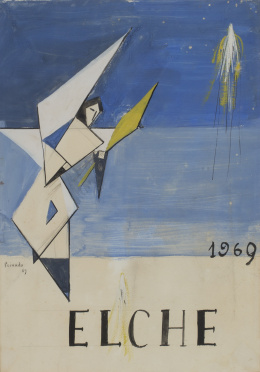 748.  JOAQUÍN PEINADO (Málaga, 1898 - París, 1975)Diseño para cartel, 1969.
