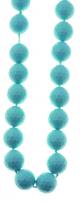 684.  Collar de bolas facetadas de turquesa reconstituida de 18 mm 