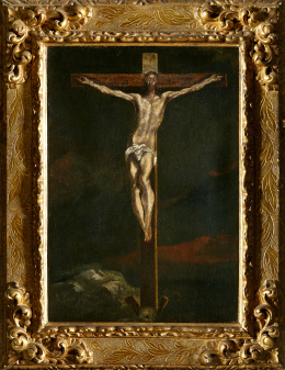 232.  SEGUIDOR DEL GRECO (Escuela española, siglo XVII)Cristo crucificado..