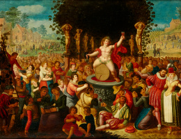 971.  ATRIBUIDO A LOUIS DE CAULLERY (Cambrai, 1582 -  Amberes, 1621)La Fiesta de Baco o Alegoría del Otoño..
