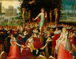 970.  ATRIBUIDO A LOUIS DE CAULLERY (Cambrai, 1582 -  Amberes, 1621)Homenaje a Venus o Alegoría de la Primavera..