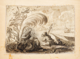 325.  ESCUELA ITALIANA, h.1700Descanso en la huida a Egipto.