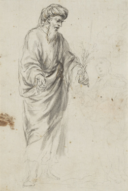 331.  ESCUELA ESPAÑOLA SIGLO XVIIISan José y la Virgen al fondo.