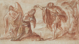 324.  CÍRCULO DE JUSEPE LEONARDO (Escuela española, siglo XVII)Bautismo de Cristo.