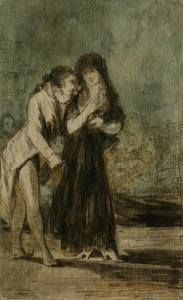 177.  CIRCULO DE FRANCISCO DE GOYA (Escuela española, S. XIX)“Por haberle yo dicho...”.