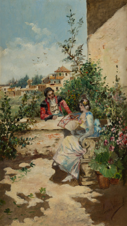 921.  EUGENIO LUCAS VILLAAMIL (Madrid, 1858-1919)Galanteo