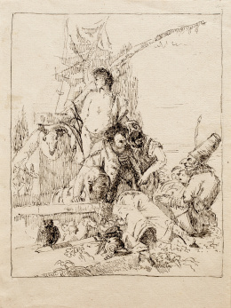 303.  ESCUELA ITALIANA SIGLO XIXPunchinella aconsejando.