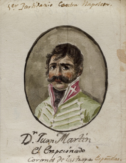 332.  ESCUELA ESPAÑOLA SIGLO XIXRetrato de Don Juan Martín “El Empecinado” coronel de las tropas españolas.