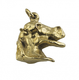 267.  Colgante de DALÍ con cabeza de caballo en bronce dorado
