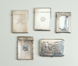 418.  Tarjetero de plata marcada.Taller Inglés, Birmingham 1923-24.