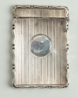 421.  Tarjetero de plata con orla molduradaTaller Inglés,  Birmingham 1900-1.